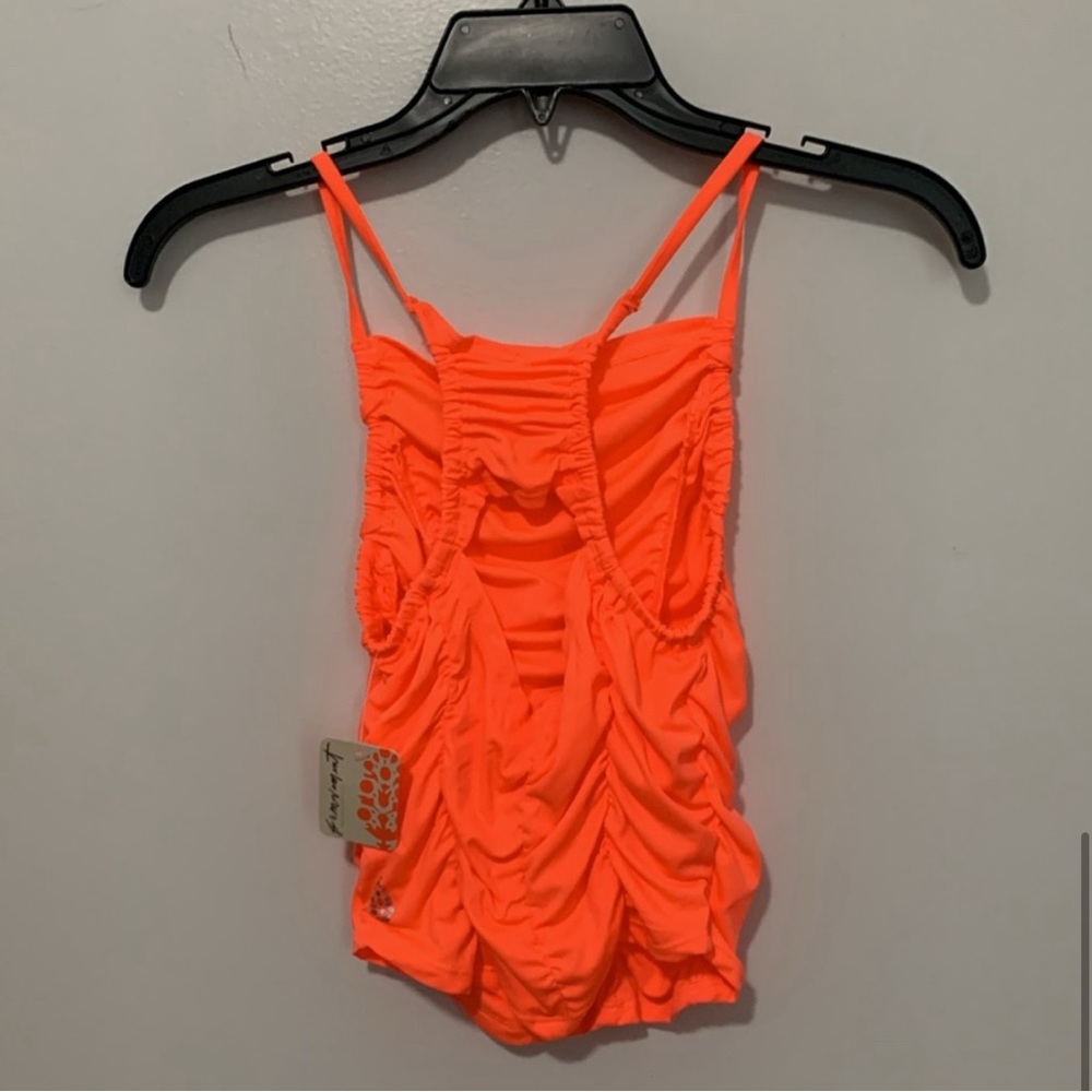 FP MOVEMENT Neon Coral Shirr Enough Ruched Tank - Picture 8 of 8